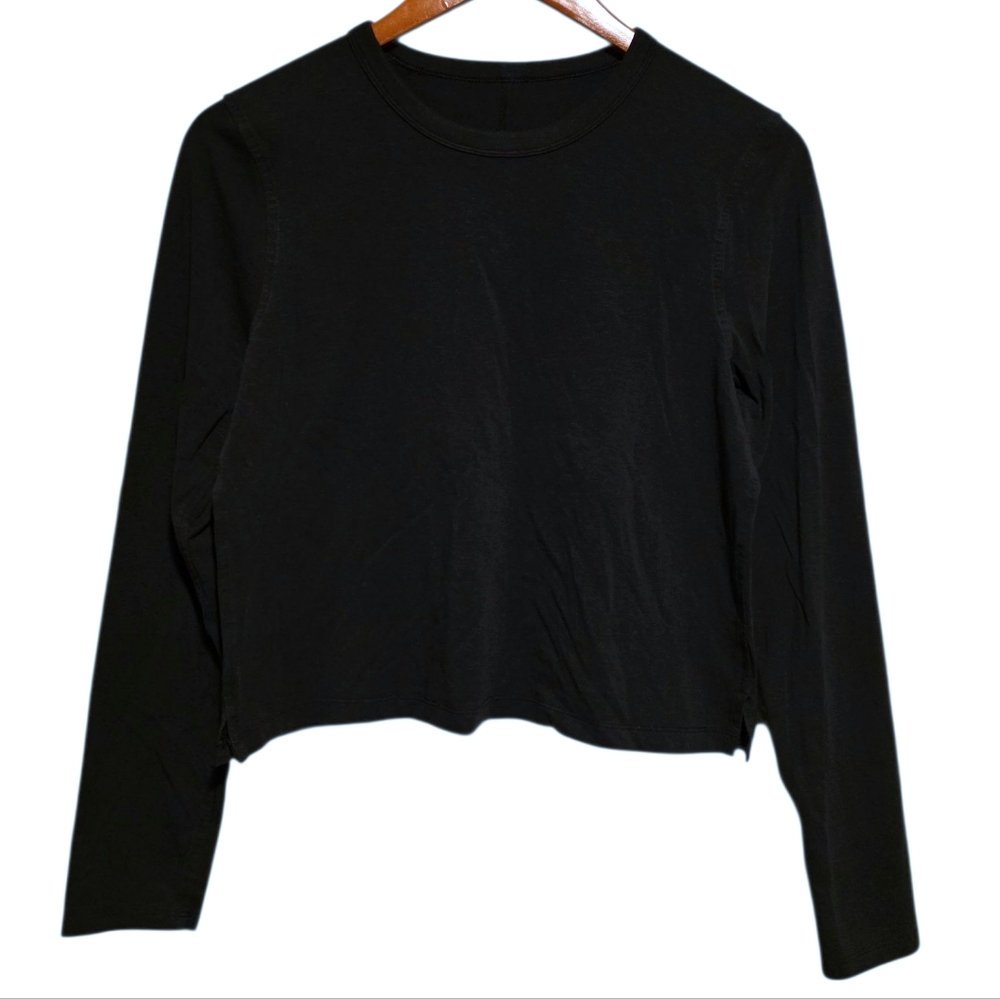 lululemon Classic-Fit Cotton-Blend Long Sleeve Shirt Black Size 6